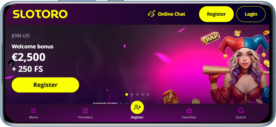 Scarica l'app mobile Slotoro Casino per Android